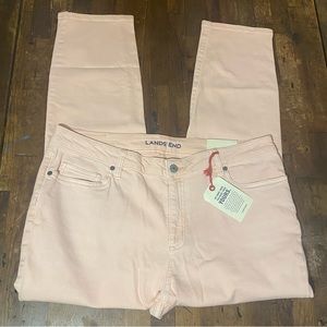 Lands' End Ladies' Pale Peach Fit 2 Mid Rise Slim Leg Ankle Jeans Size 16 NWT